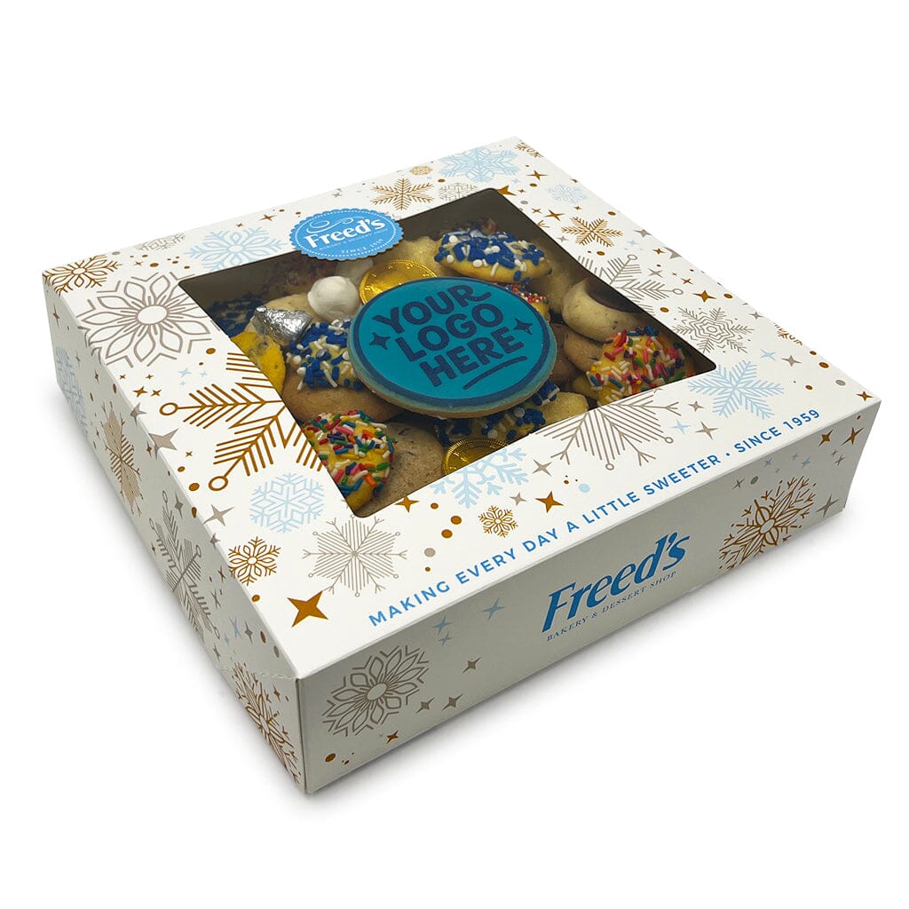 Holiday Cookie Gift Box Seasonal Item Freed's Bakery 10" Box - 2 Pounds (48-64 Cookies) Hanukkah Add Printed Image Cookie