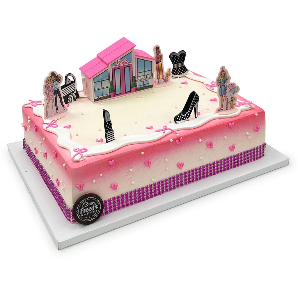 Barbie and Friends Theme Cake Freed's Bakery 1/4 Sheet (Serves 20-25) Vanilla Cake & Bavarian Cream Buttercream