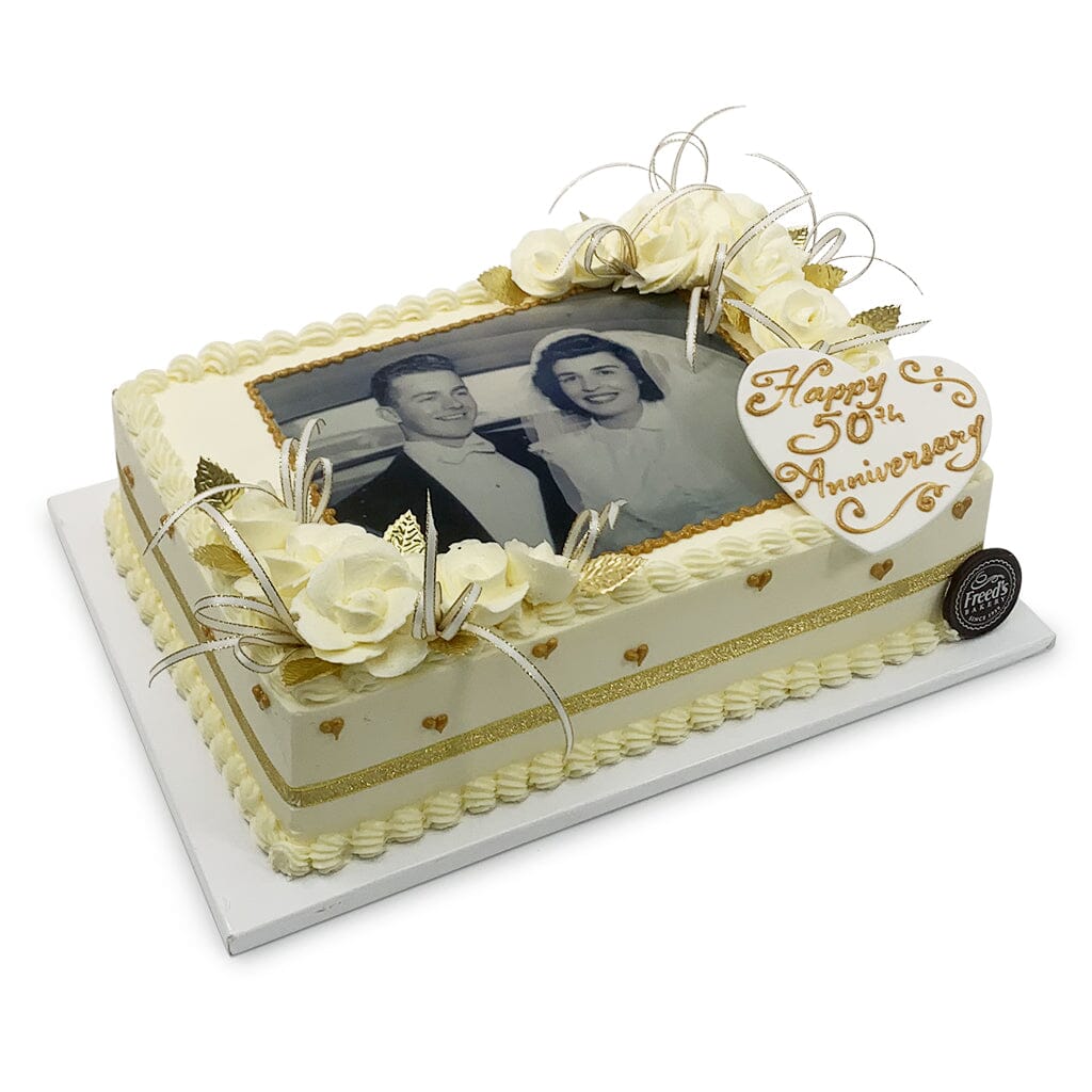 Golden Moment Anniversary Cake Theme Cake Freed's Bakery 