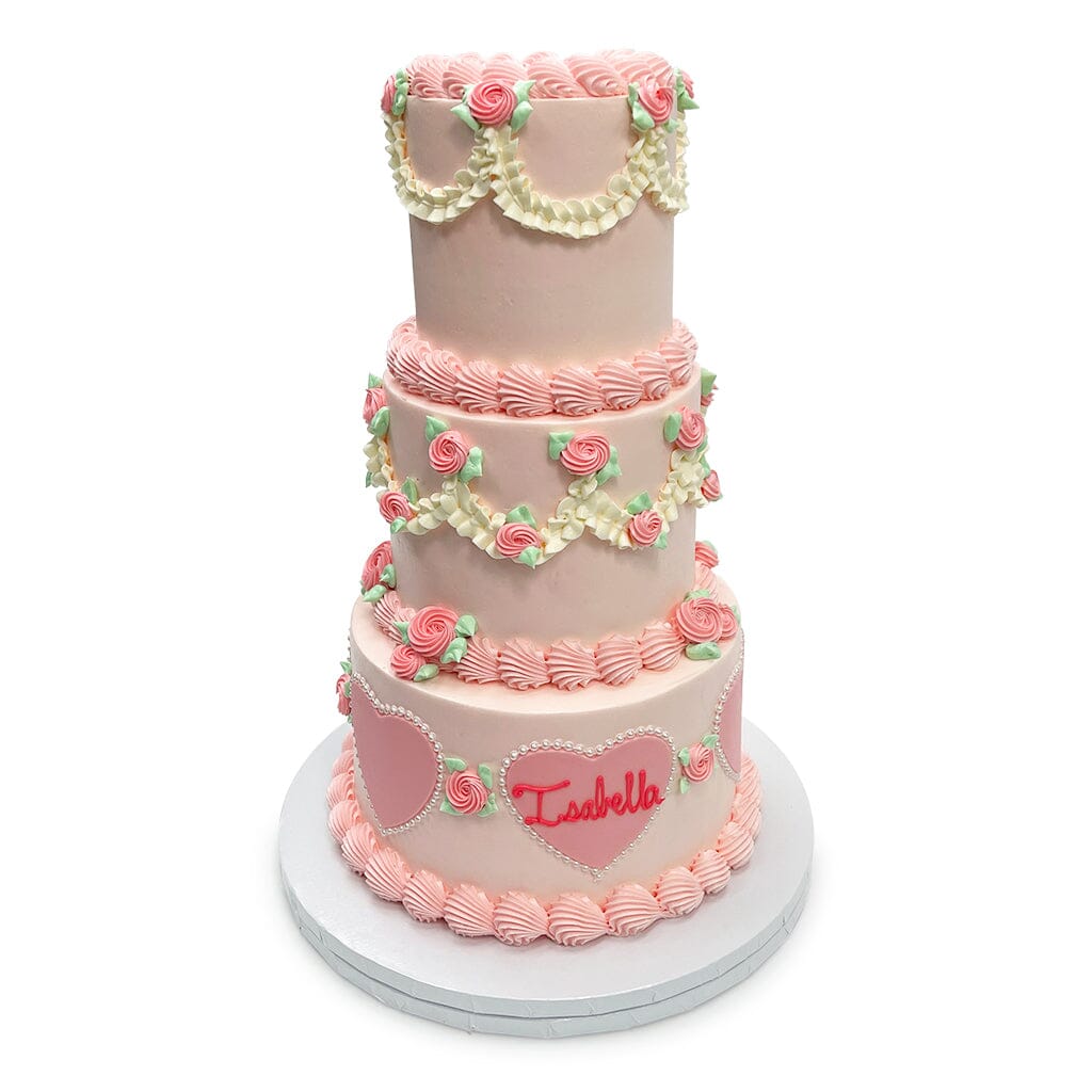 Pretty in Pink Wedding Cake Freed's Bakery 