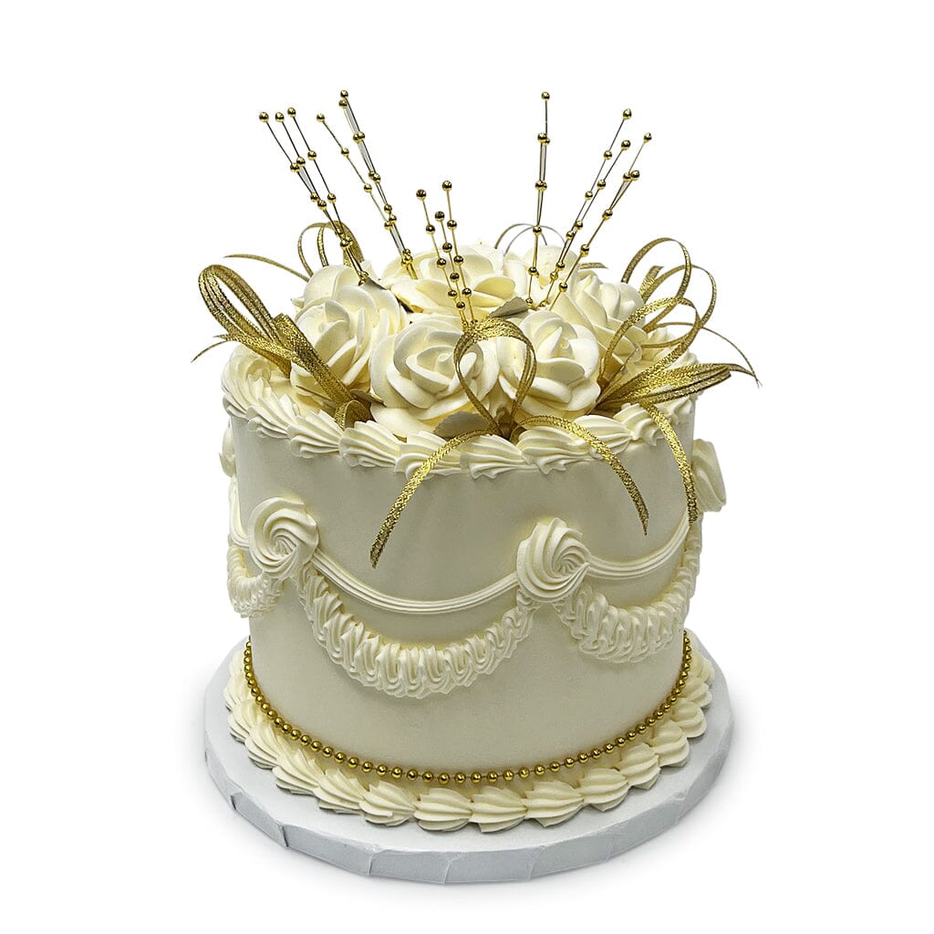 Golden Wedding Traditions Wedding Cake Wedding Cake Freed's Bakery 6" One Tier (Serves 4-8) Vanilla w/ Bavarian Cream 