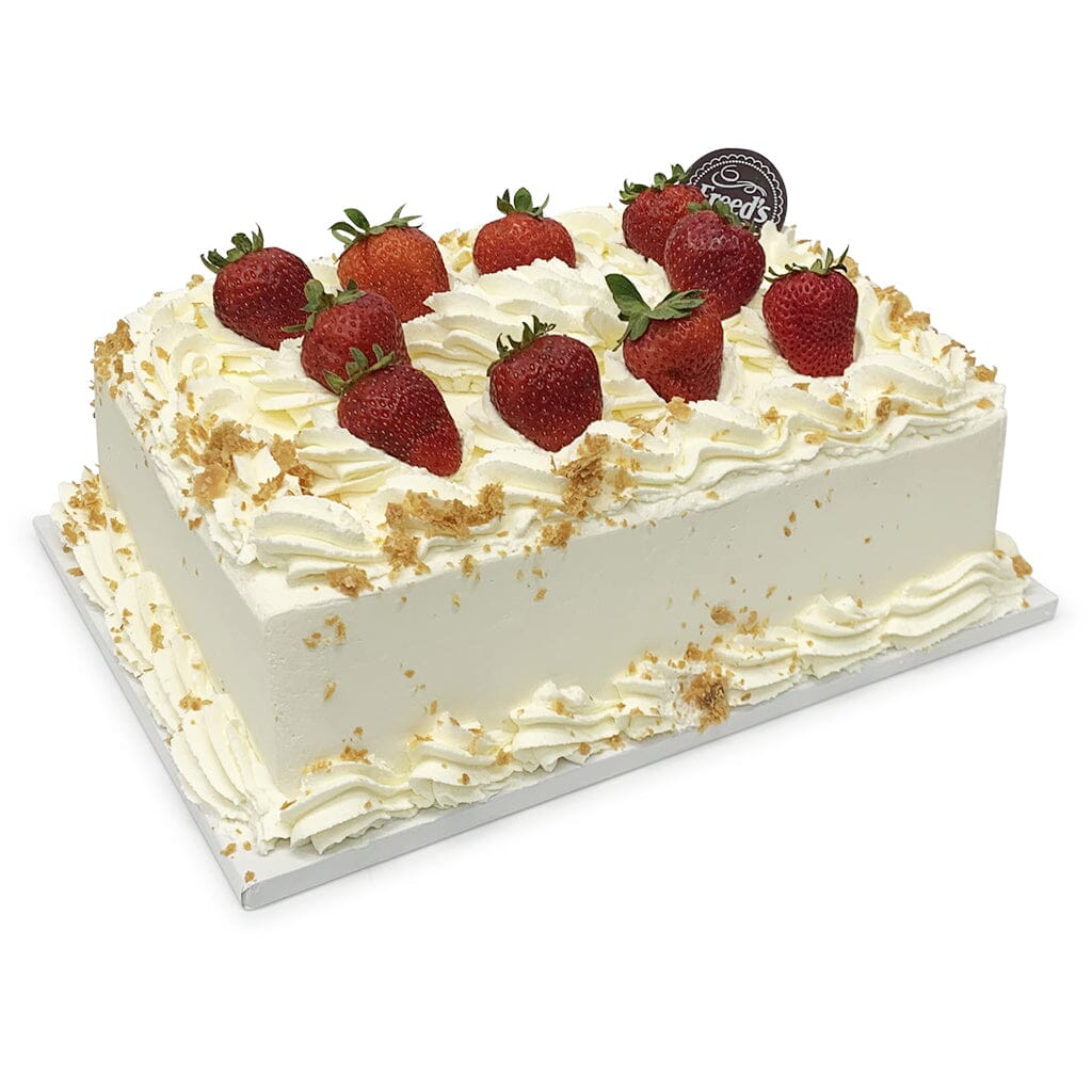 World Famous Strawberry Shortcake Dessert Cake Freed's Bakery 1/4 Sheet (Serves 20-25) 