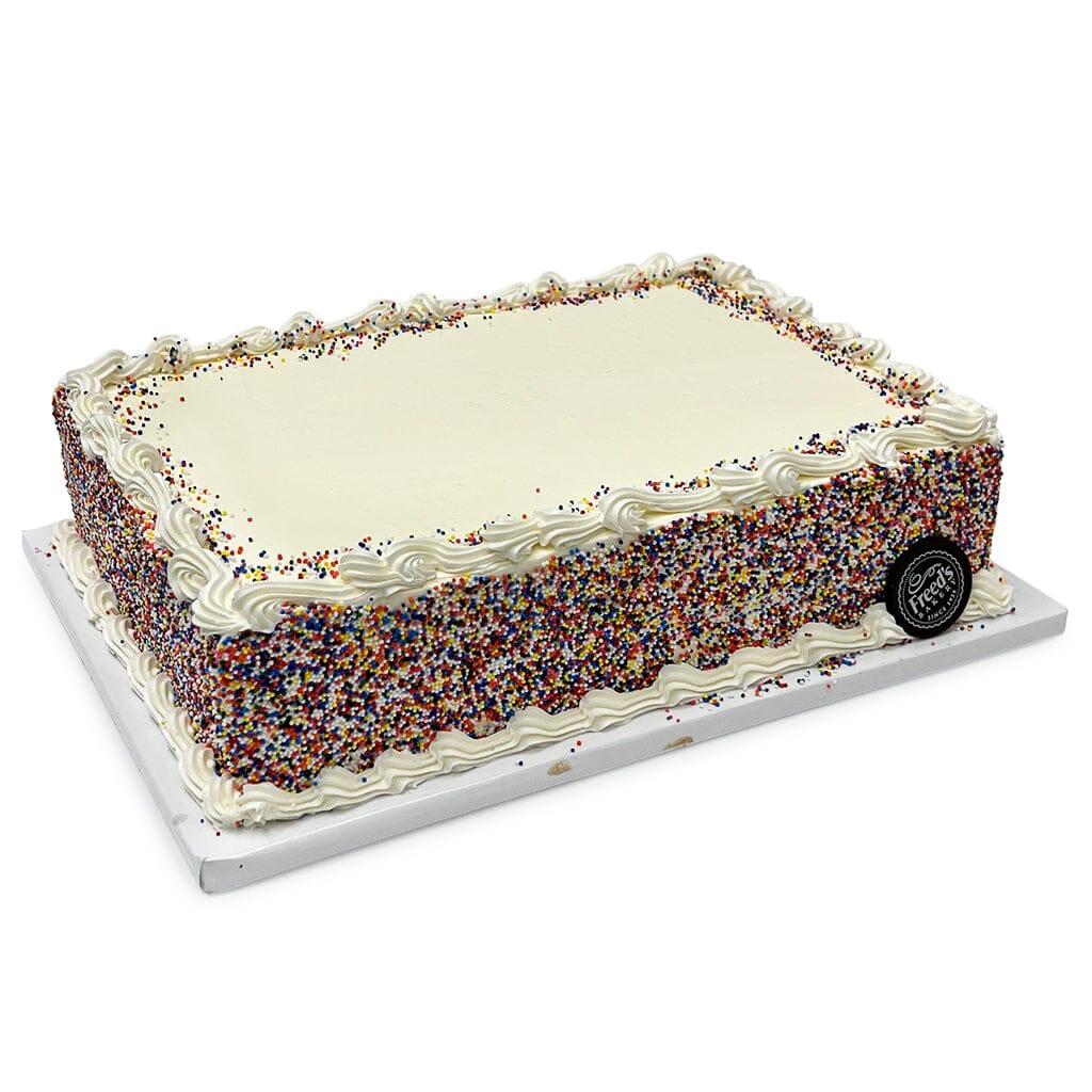Sprinkle Sprinkle Icing Cake Theme Cake Freed's Bakery 1/4 Sheet (Serves 20-25) Vanilla Cake w/ Bavarian Cream 