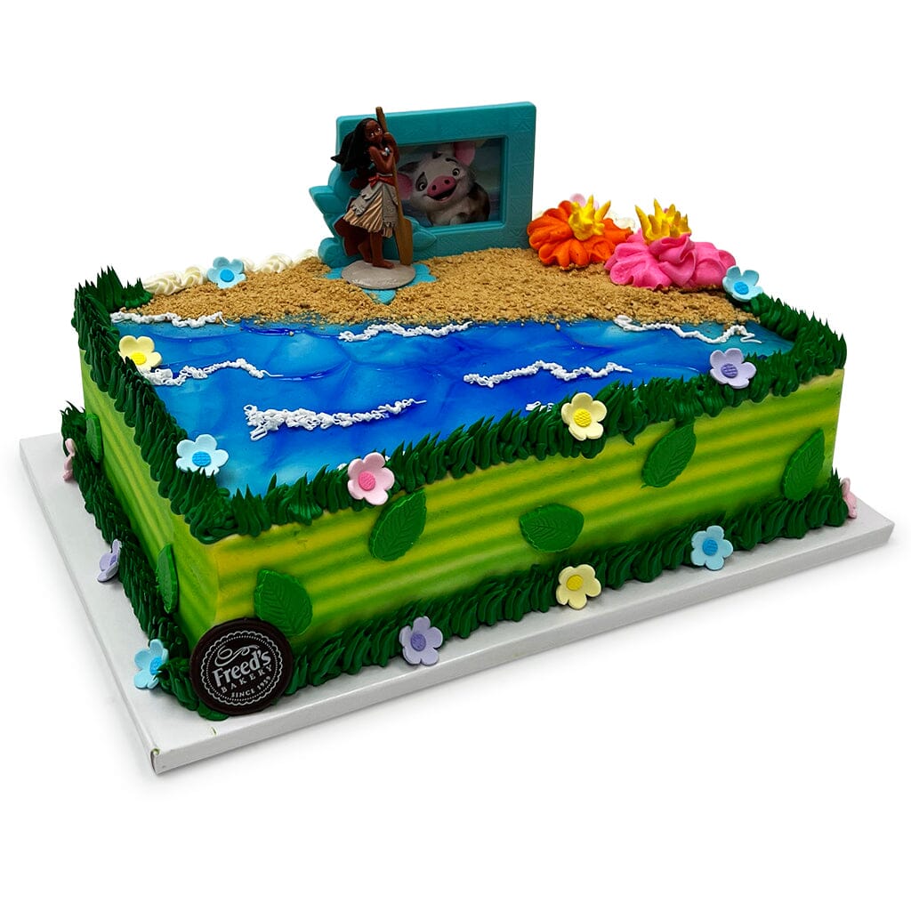 Beyond The Reef Theme Cake Freed's Bakery 1/4 Sheet (Serves 20-25) Vanilla Cake w/ Bavarian Cream 