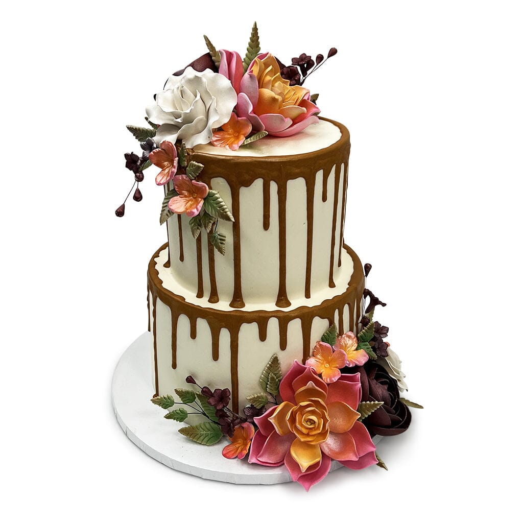 Bronze Bloom Drip Wedding Cake Freed's Bakery 