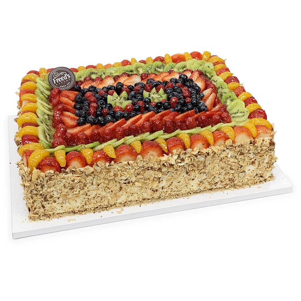 Four Seasons Fresh Fruit Cake Dessert Cake Freed's Bakery 1/4 Sheet (Serves 20-25) 