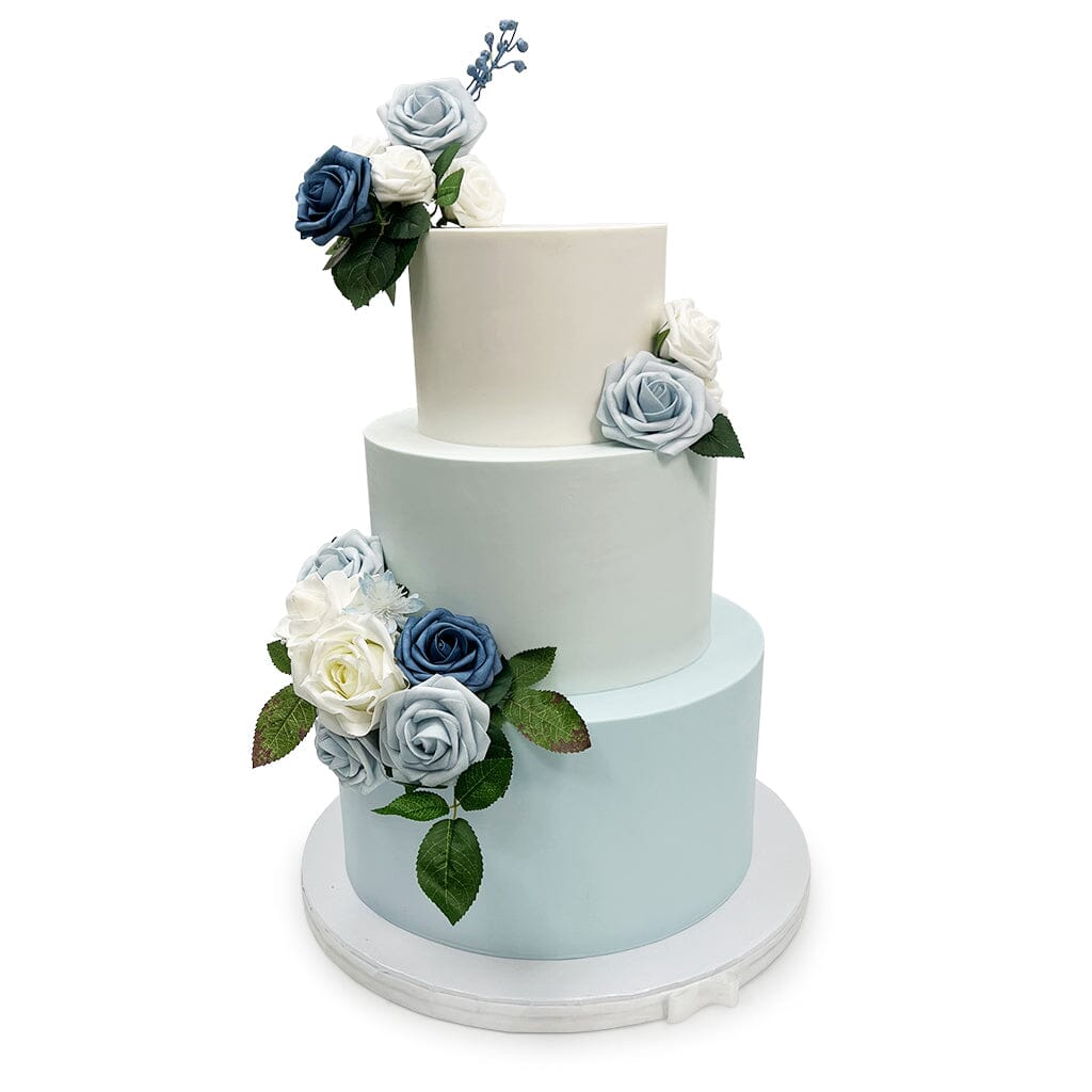 Charming Blue Floral Wedding Cake Freed's Bakery 