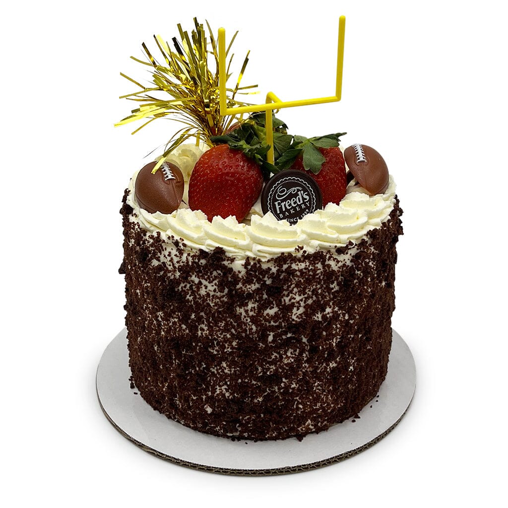 Football Brown Derby Chocolate Shortcake Dessert Cake Freed's Bakery 
