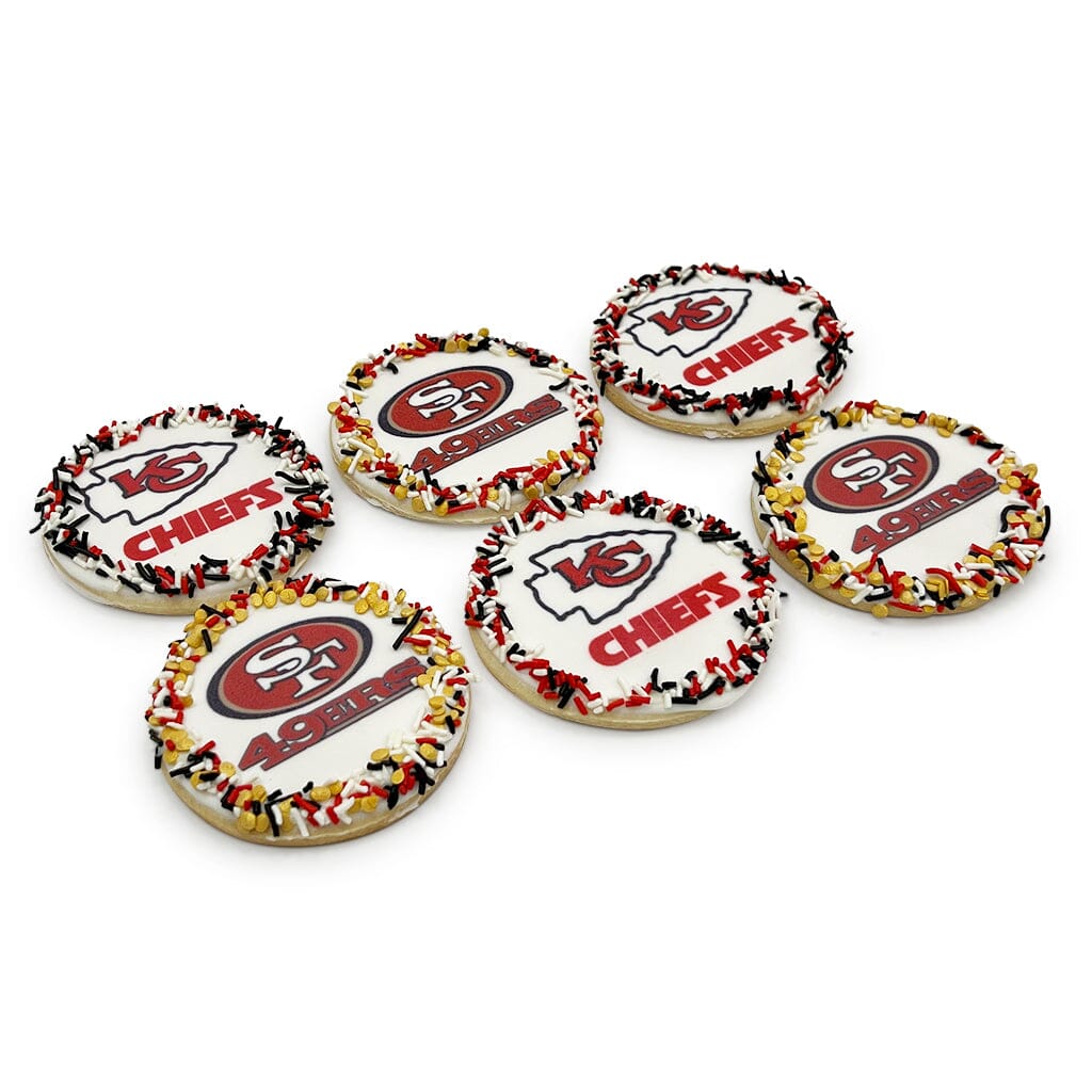 Big Game Cookies Cutout Cookie Freed's Bakery Six Both Teams (49ers & Chiefs) No - Do Not Individually Bag Cookies