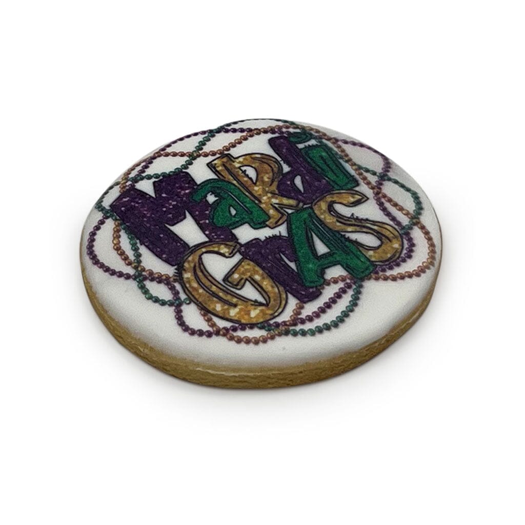 Mardi Gras Cookies Cutout Cookie Freed's Bakery Four No - Do Not Individually Bag Cookies "Mardi Gras with Beads" Only
