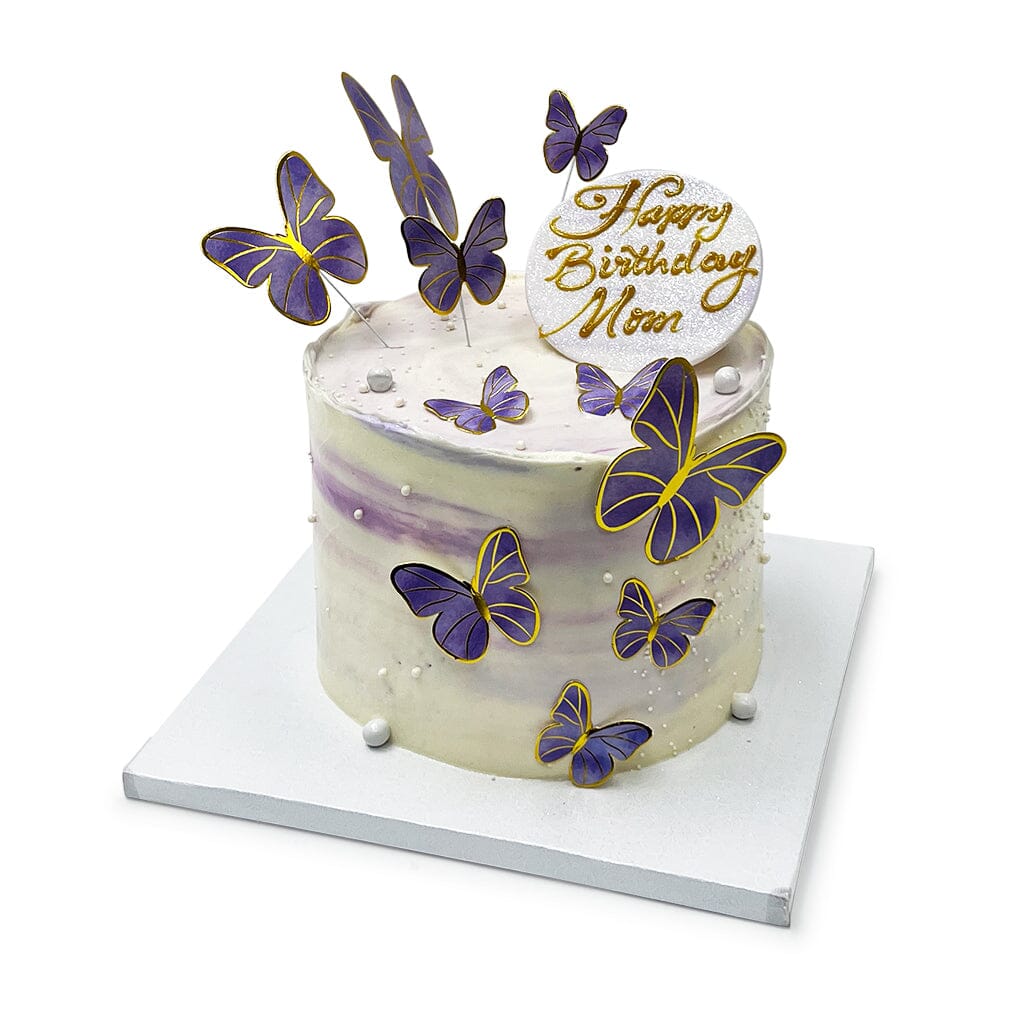 Purple and Gold Flutter Theme Cake Freed's Bakery 