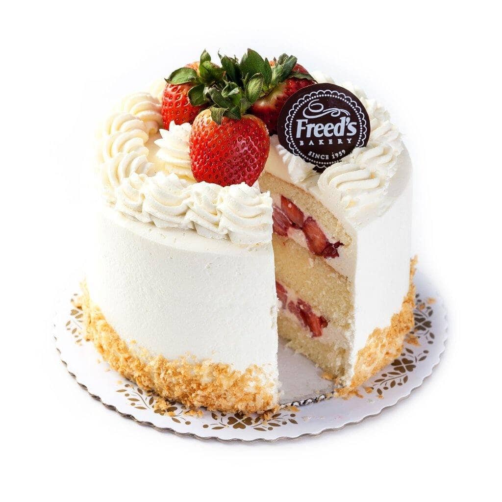 World Famous Strawberry Shortcake, 7" Round Dessert Cake Freed's Bakery 