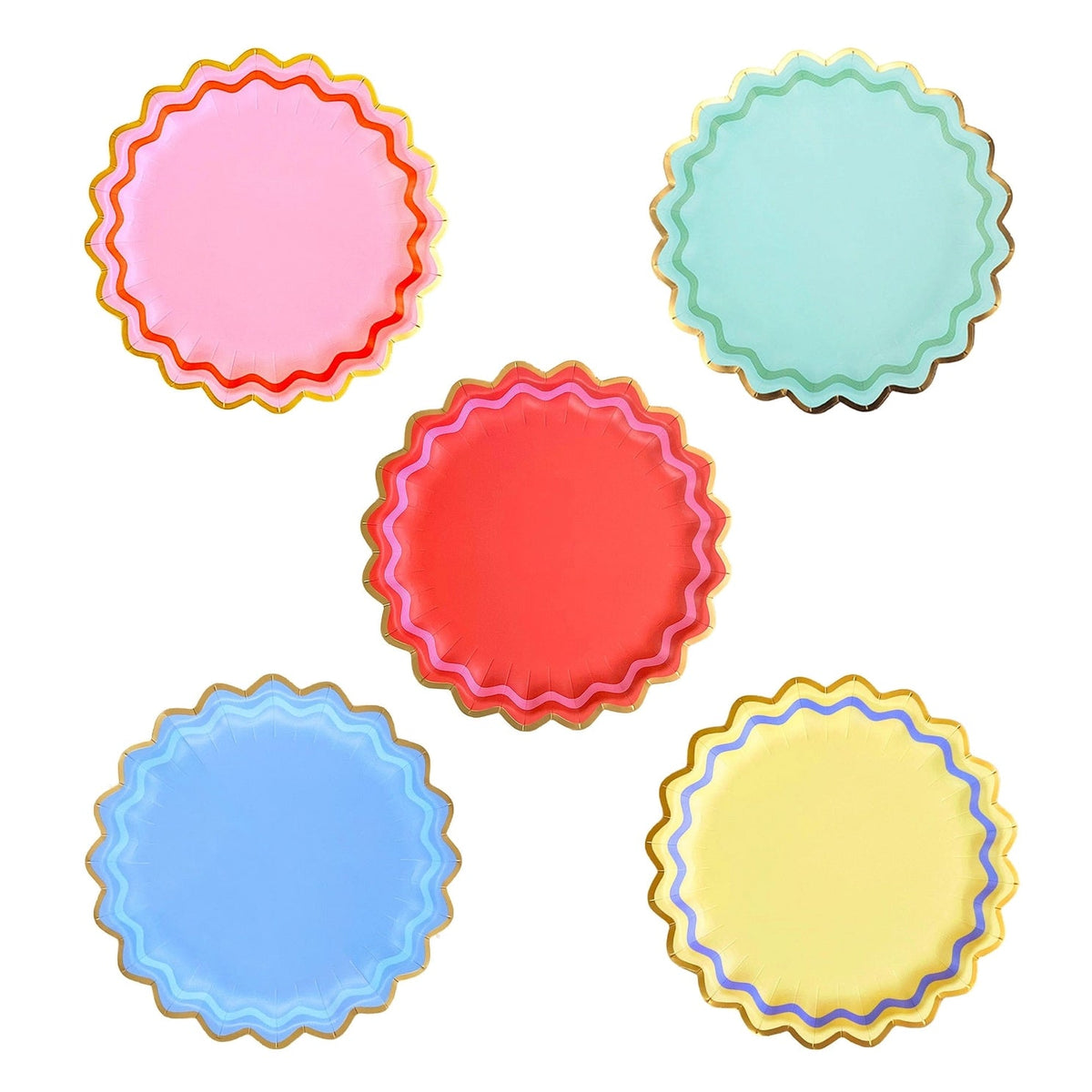 Rainbow Ric Rac Assorted Dinner Plates Freed's Bakery 