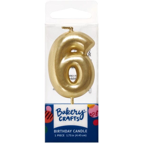 Mini Number Candle Candle Freed's Bakery Number Six Candle Gold 