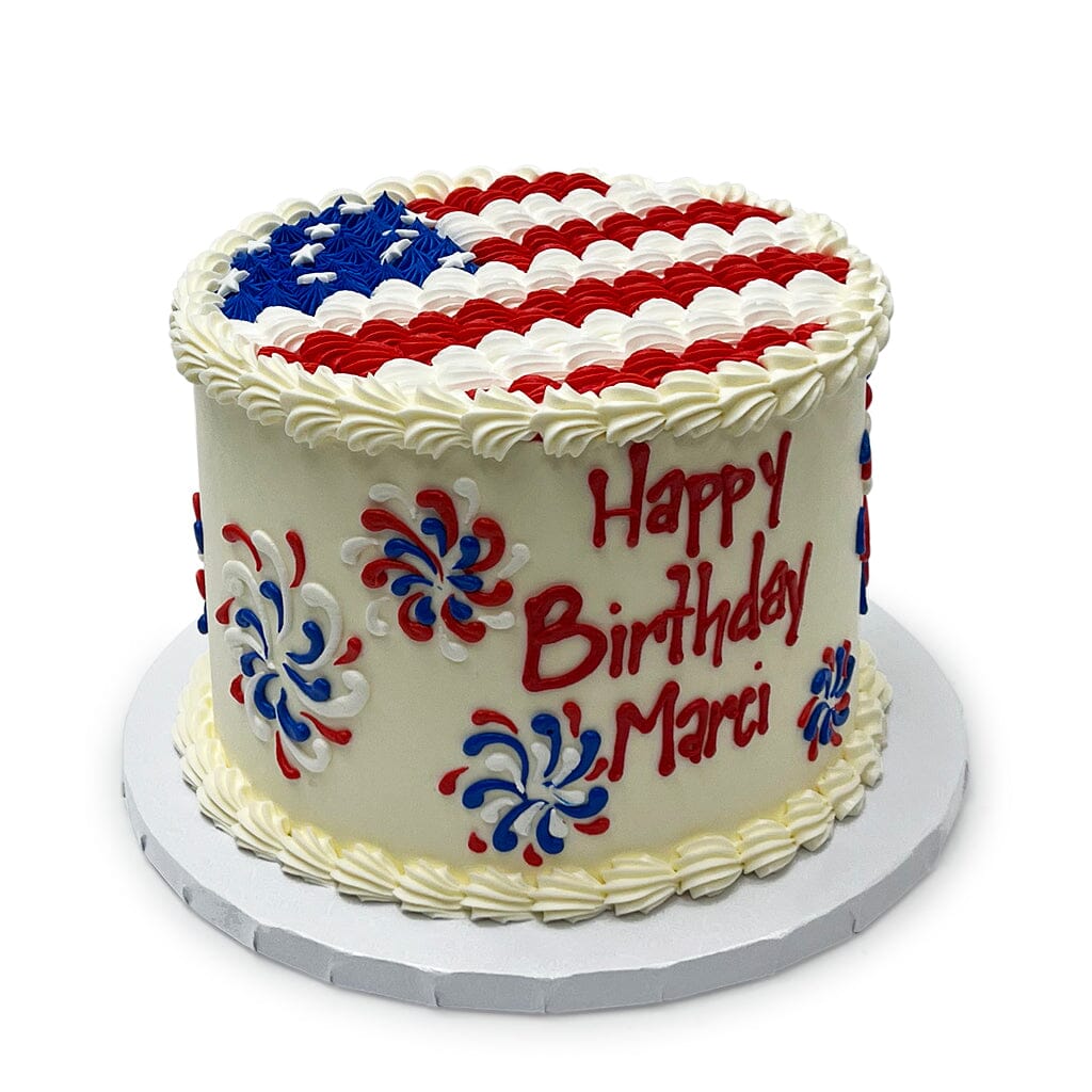 Stars and Stripes Firework Theme Cake Freed's Bakery 