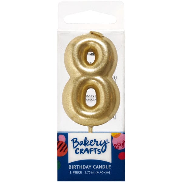 Mini Number Candle Candle Freed's Bakery Number Eight Candle Gold 
