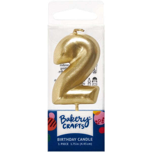 Mini Number Candle Candle Freed's Bakery Number Two Candle Gold 