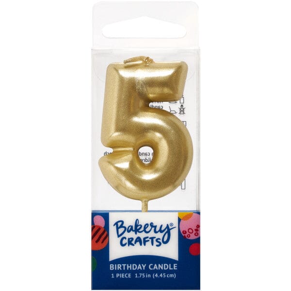 Mini Number Candle Candle Freed's Bakery Number Five Candle Gold 