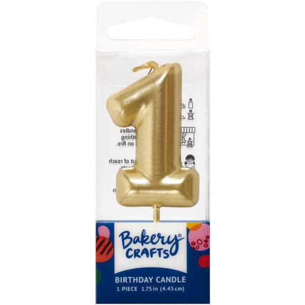 Mini Number Candle Candle Freed's Bakery Number One Candle Gold 