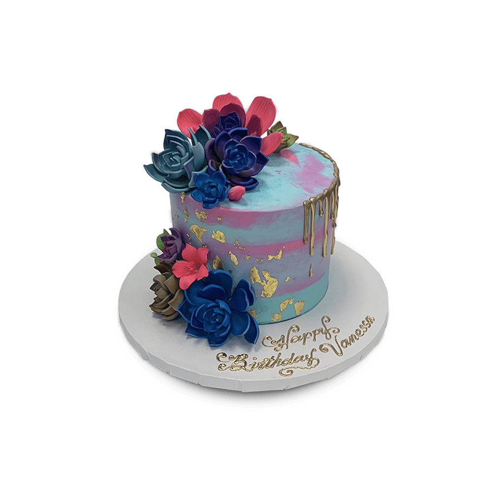 Cotton Candy Succulents Theme Cake Freed's Bakery 