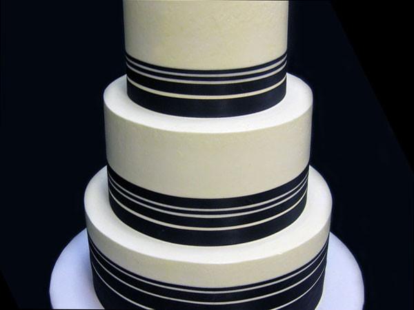 Black Stripes Wedding Cake Freed's Bakery 
