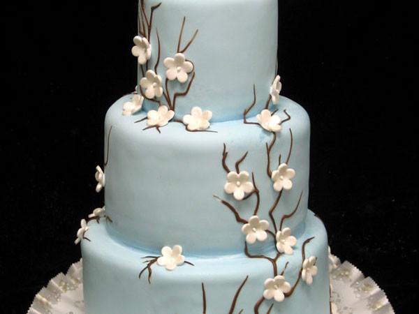 Blue Blossom Wedding Cake Freed's Bakery 