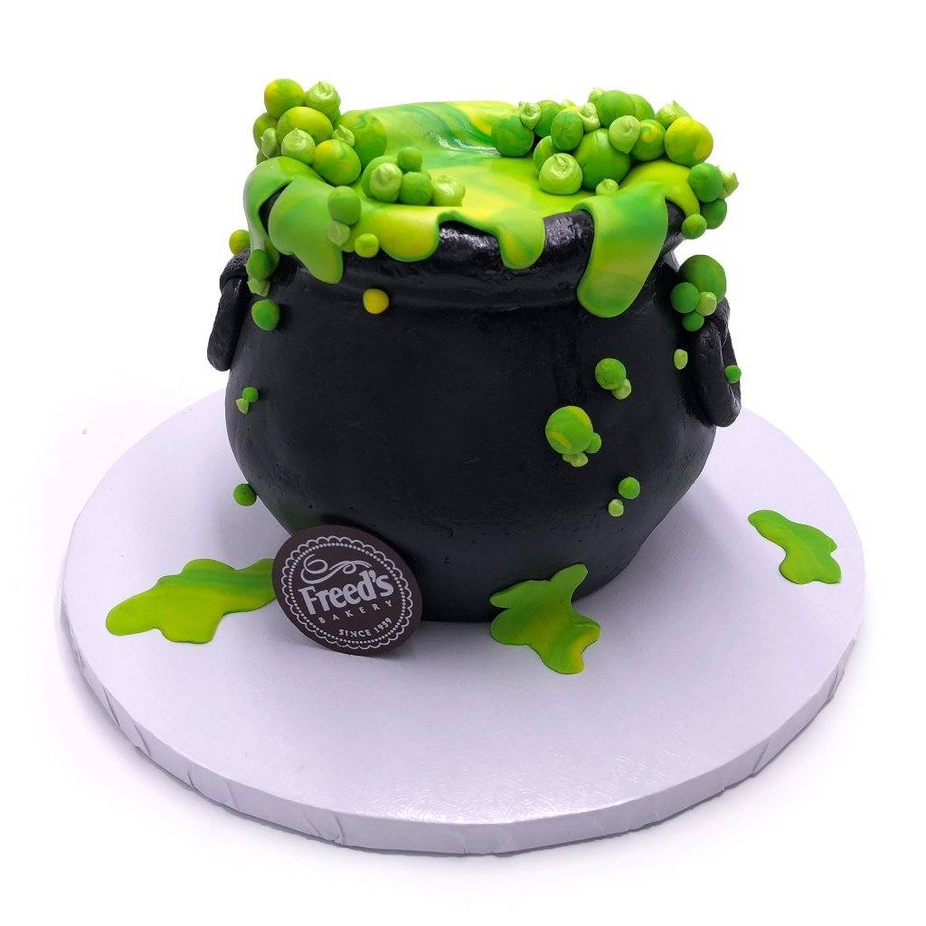 Smoking Cauldron Theme Cake Freed's Bakery 7" Round (Serves 8-10) Vanilla Cake w/ Bavarian Cream No Cup Insert