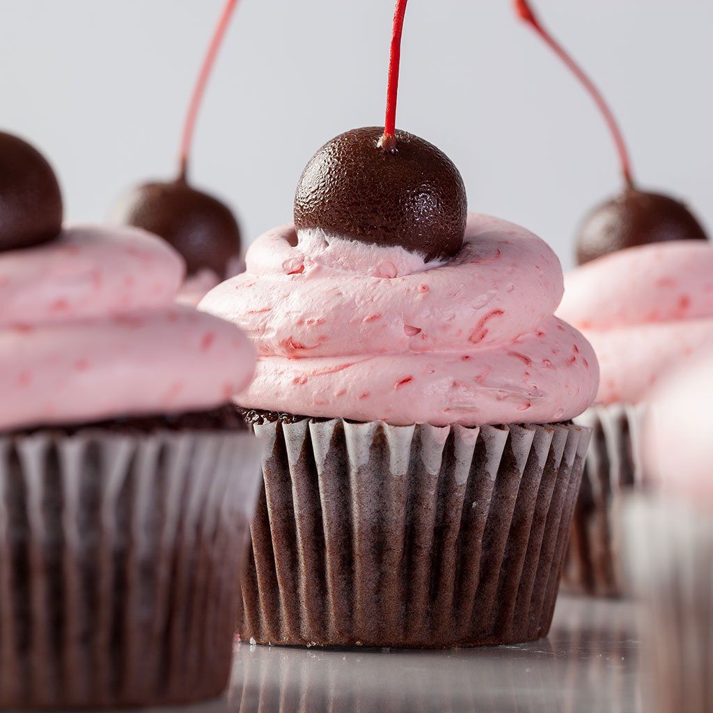 Chocolate Dipped Cherry Vegas Cupcake Cupcake Freed's Bakery 