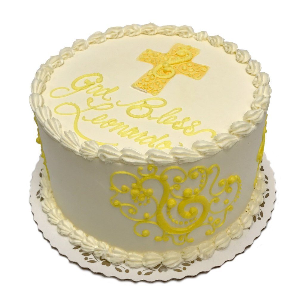 Cross and Scroll Theme Cake Freed's Bakery 
