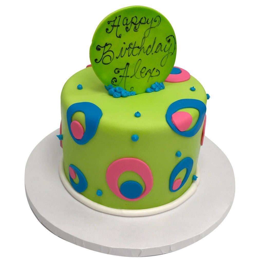Dots of Neon Theme Cake Freed's Bakery 