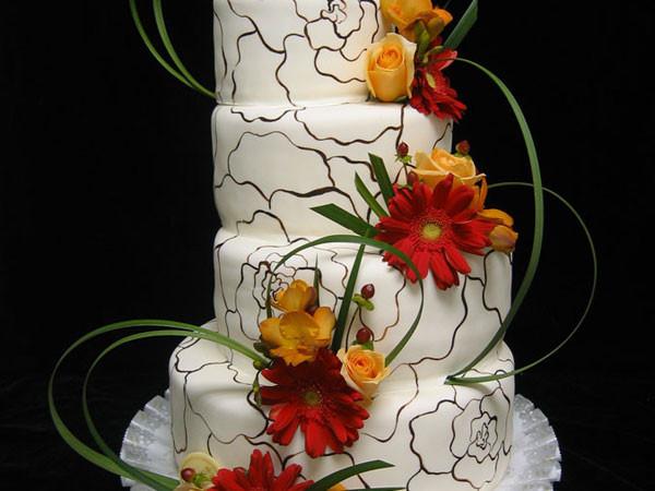 Garden Sketches Wedding Cake Freed's Bakery 