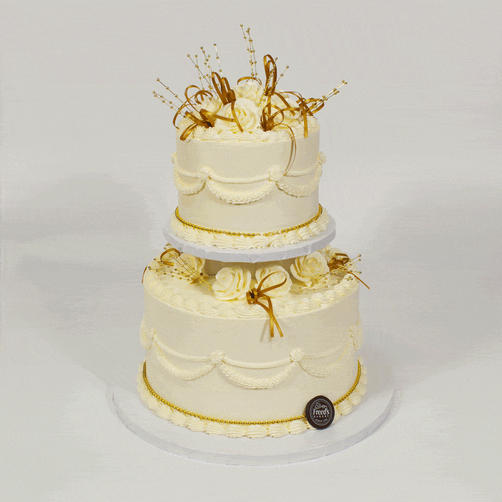 Classic Gold CAKE#FOUR Wedding Cake Freed's Bakery 