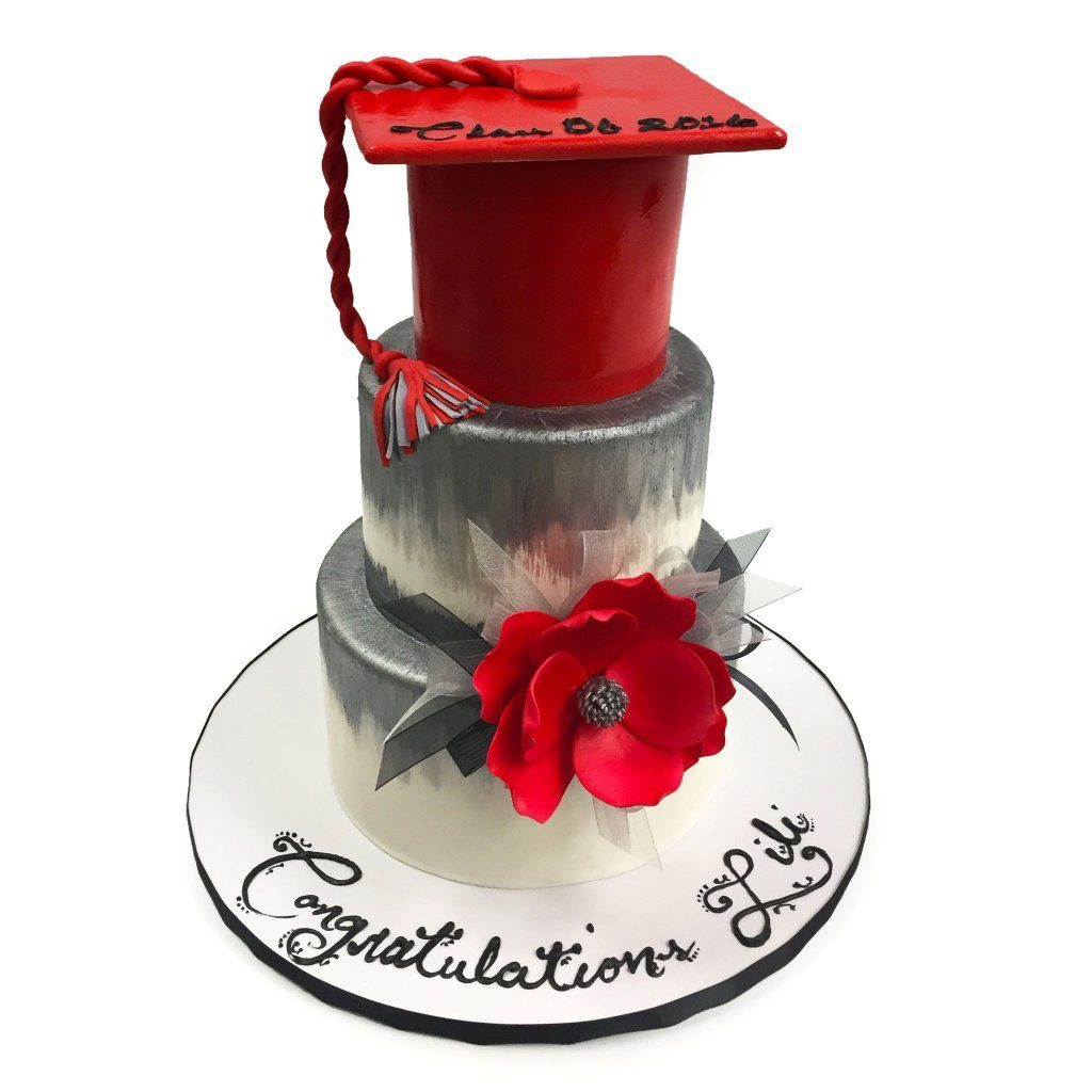 Graduation Flower Theme Cake Freed's Bakery 