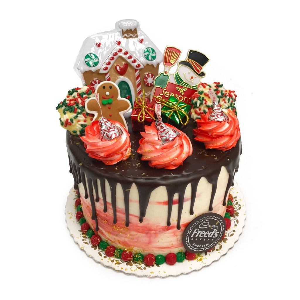 Holiday Ganache Theme Cake Freed's Bakery 