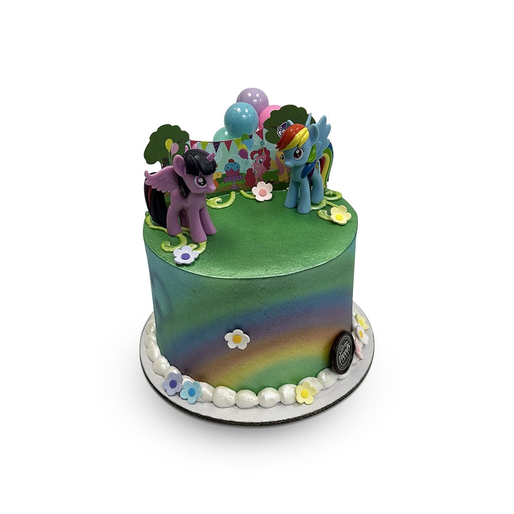 Pony Wings Birthday Cake Theme Cake Freed's Bakery 7" Round (Serves 8-10) Vanilla Cake w/ Bavarian Cream 