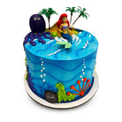 Mermaid Birthday Theme Cake Freed's Bakery 7" Round (Serves 8-10) Vanilla Cake w/ Bavarian Cream 