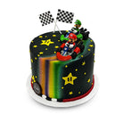 Rainbow Road Racers Theme Cake Freed's Bakery 7" Round (Serves 8-10) Vanilla Cake w/ Bavarian Cream 