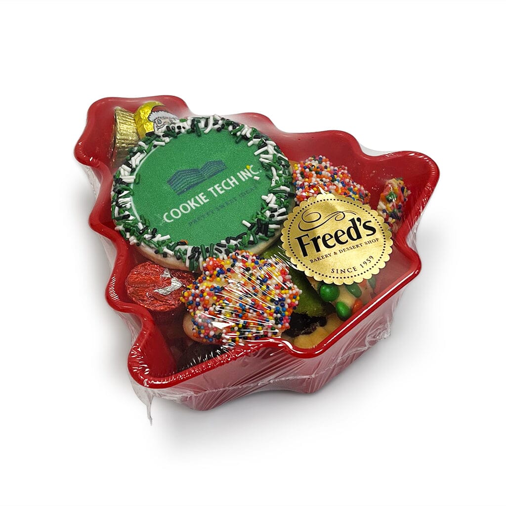 Logo Cookie & Medium Christmas Tree Tray Seasonal Item Freed's Bakery 