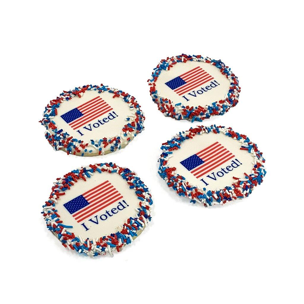 2020 Candidate Cookie - Donald Trump Cutout Cookie Freed's Bakery Dozen Cookies I Voted 