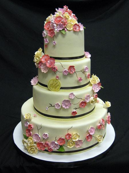 Ivory Blossom Wedding Cake Freed's Bakery 