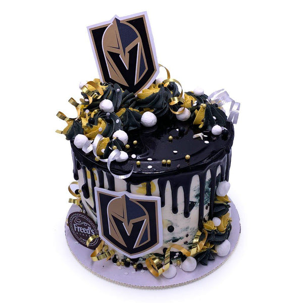 Golden 50th Birthday Cake - Caked Las Vegas