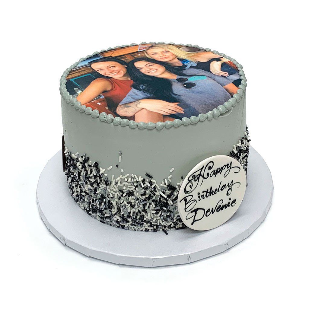 Monochrome Photo Cake Theme Cake Freed's Bakery 