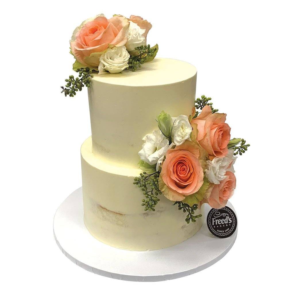 Naked Rose Wedding Cake Freed's Bakery 