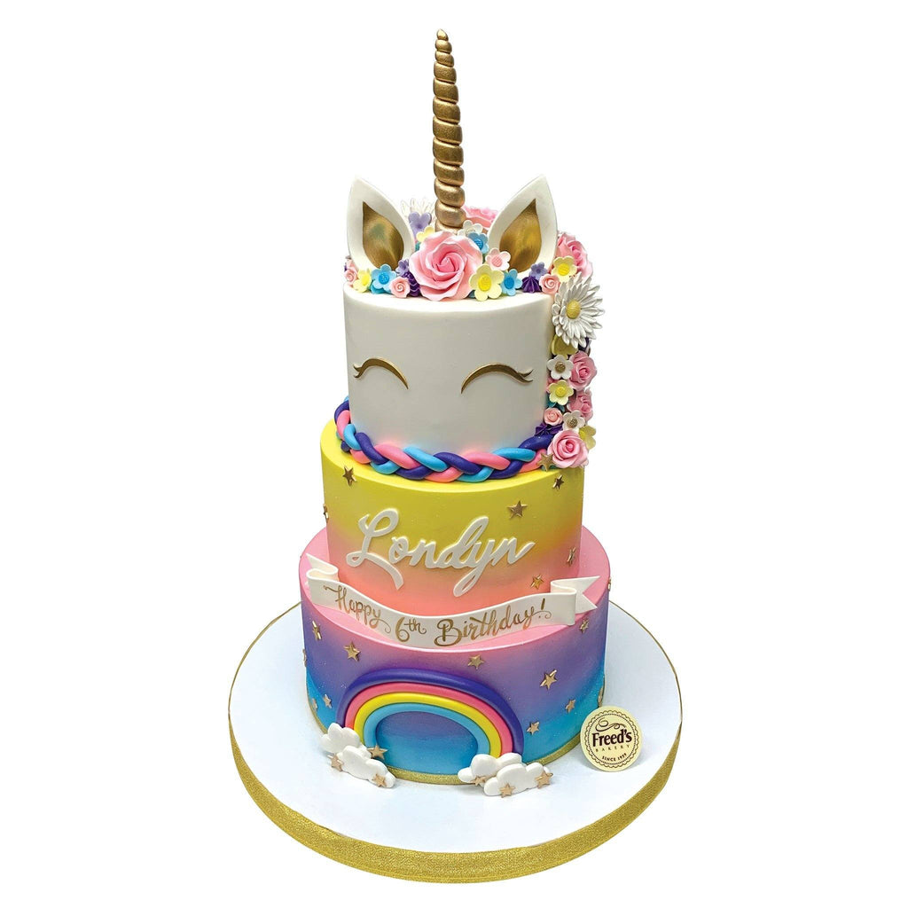 Over the Rainbow Unicorn Theme Cake Freed's Bakery 