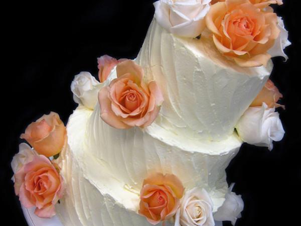 Patterned Rose Wedding Cake Freed's Bakery 