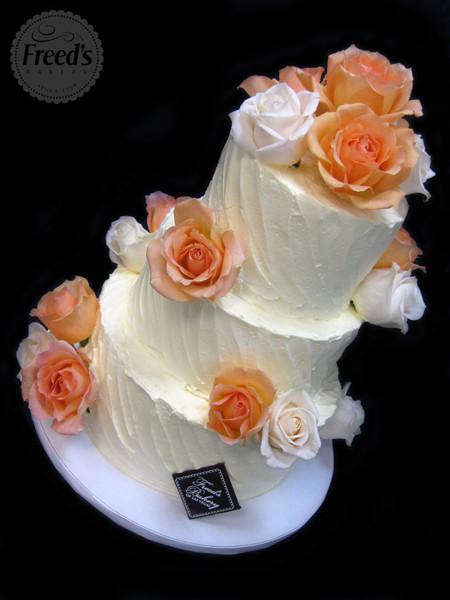 Patterned Rose Wedding Cake Freed's Bakery 