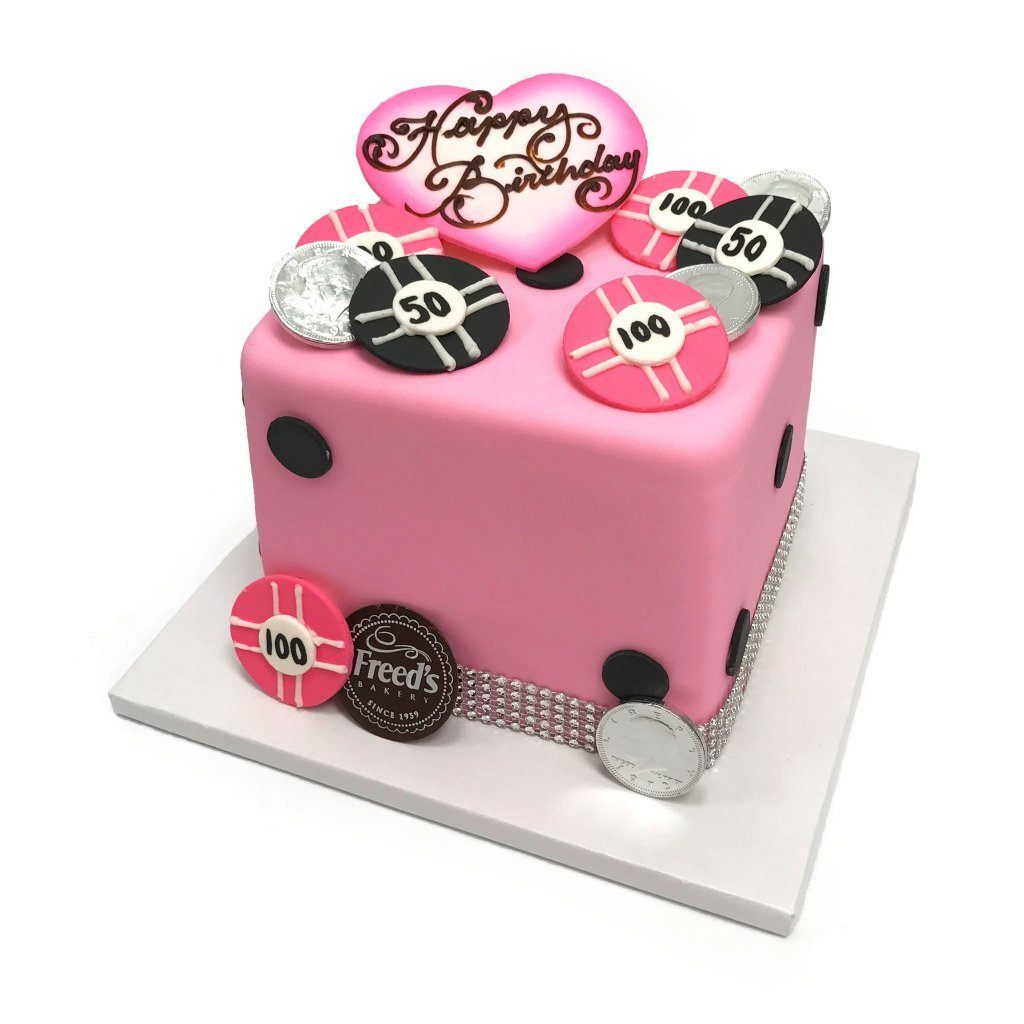 Pink Dice Vegas Theme Cake Freed's Bakery 