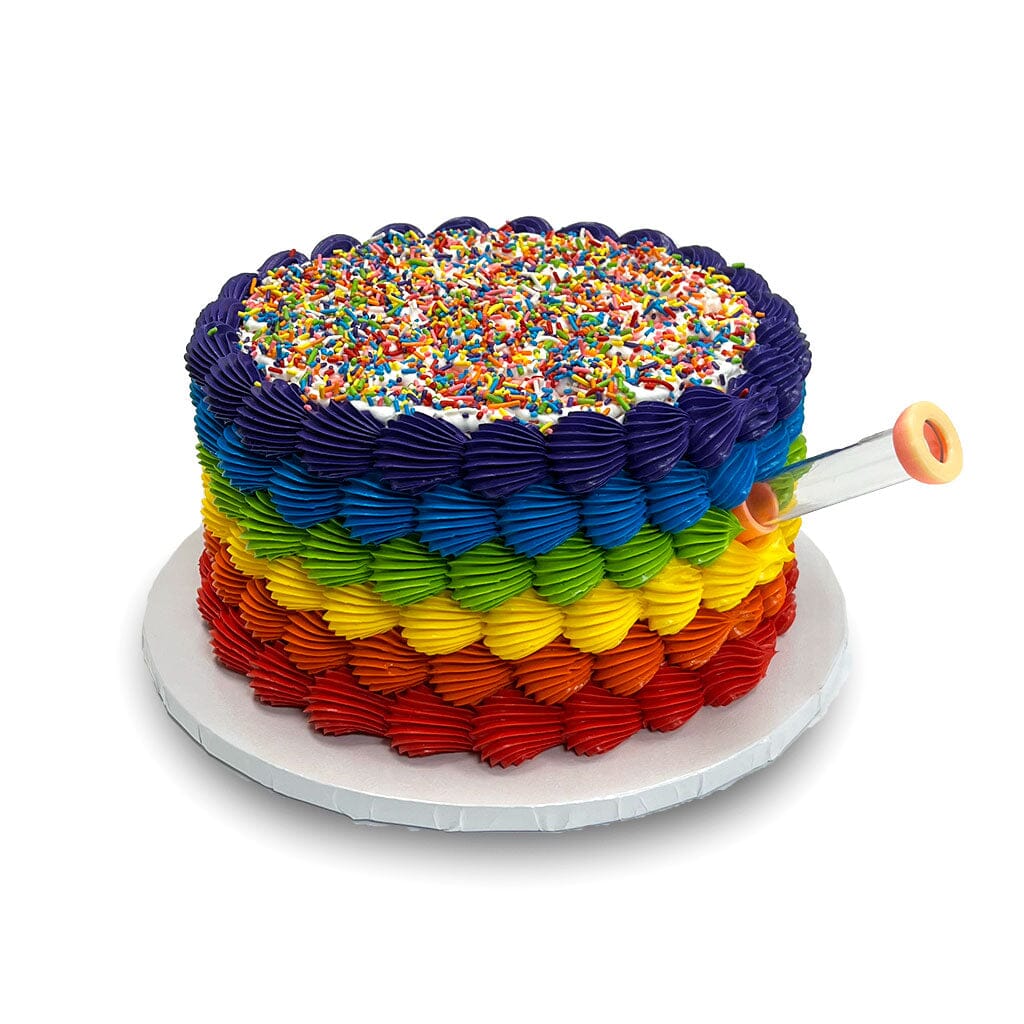 Rainbow Cake Recipe with Marshmallow Clouds and Gold Sprinkles!