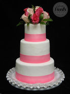 Ribbons and Roses Wedding Cake Freed's Bakery 