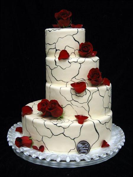 Rose Sketches Wedding Cake Freed's Bakery 